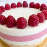 Entremets vanille chocolat blanc framboises