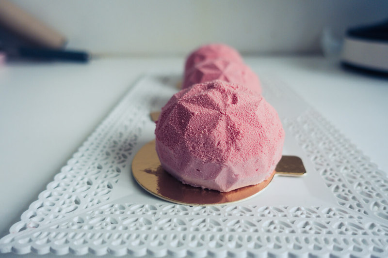 mini entremets fraises