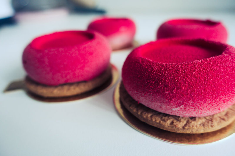 mini entremets fraises