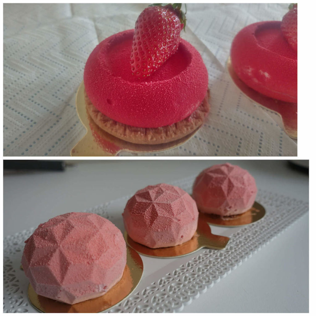 mini entremets fraises